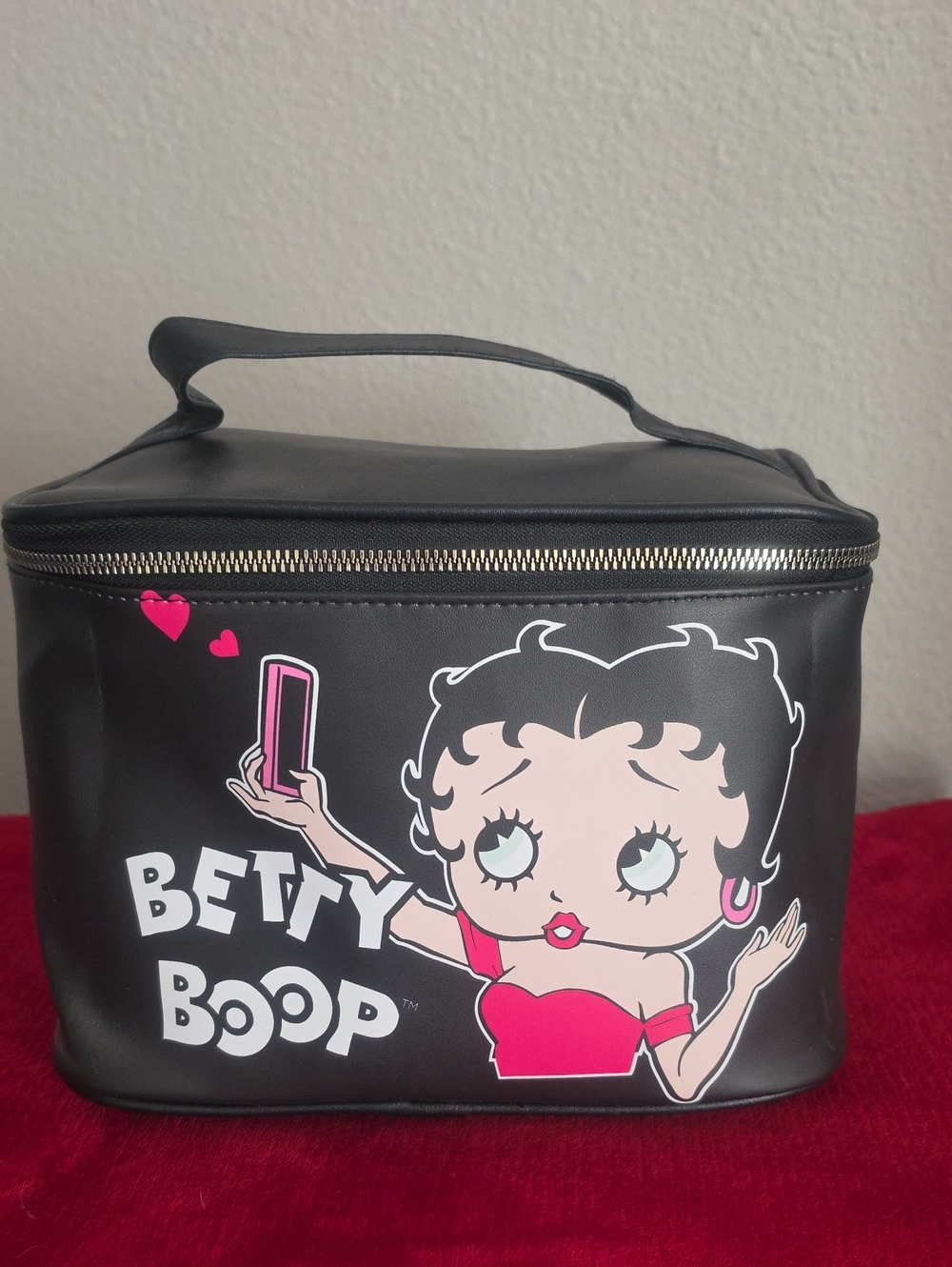 Betty Boop Black and Pink Makeup Train Case